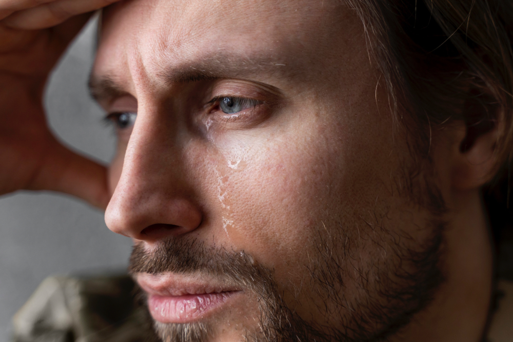 Mand med angst og depression i terapi